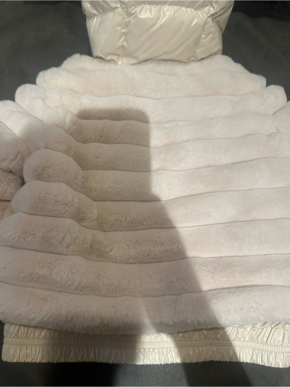 Like New Moncler Girls Latife Sculpted Faux Fur Hooded Jacket - 5yr - Picture 5 of 10